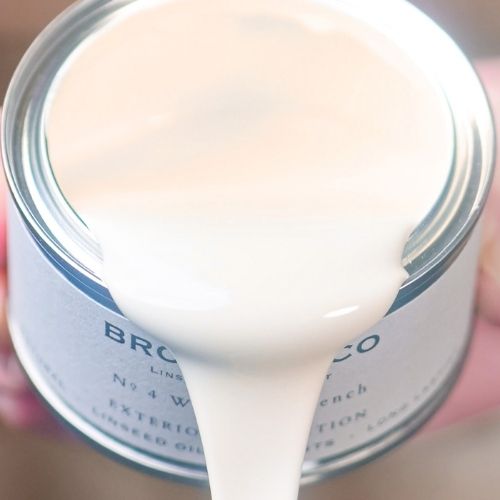 coral warm white paint linseed oil pour