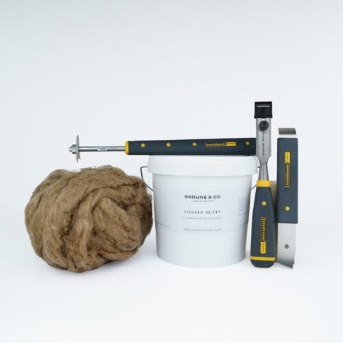 Window Restoration Kit Starter Small Oakum Scrapers Putty in Large sizes
